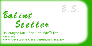 balint steller business card